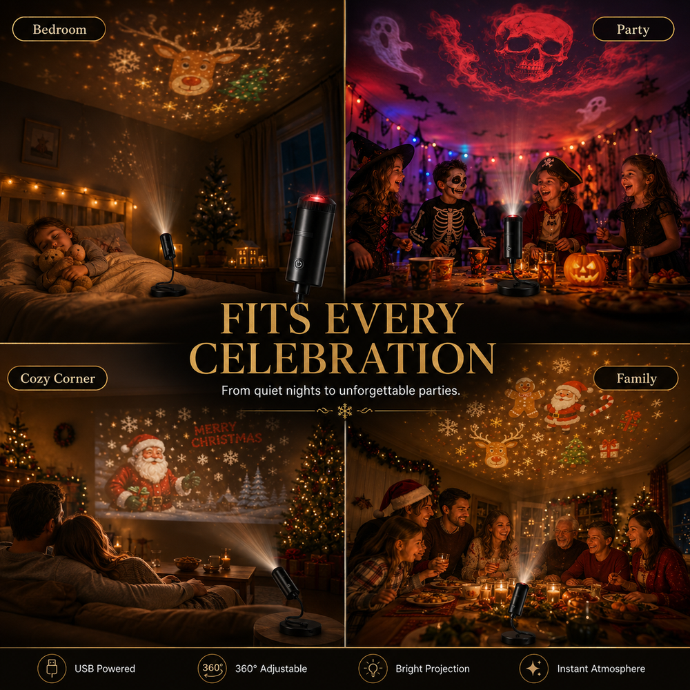 ๐๐ป โจ 60,000+ Sold โ Plug & Play HD Holiday Projector for Christmas & Halloween Decor